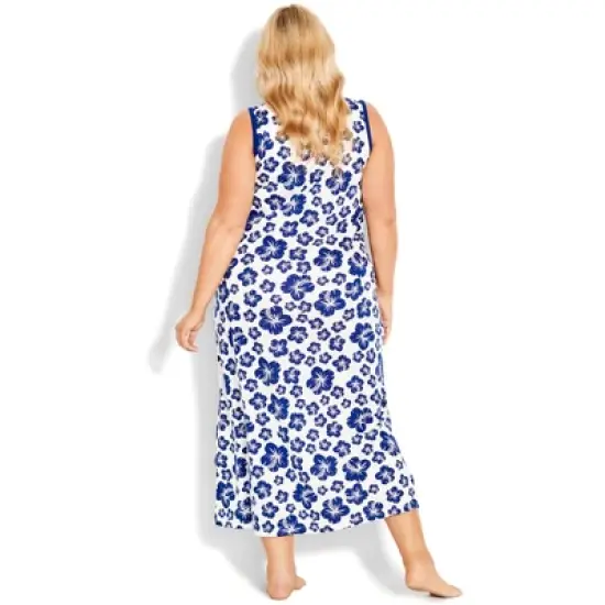 Women's Plus Size Summer Love Sleep Maxi Dress - hibiscus | AVENUE image {1}