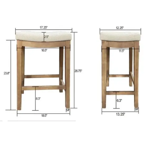 Candor Wood and Upholstered Saddle Counter Height Barstool - Threshold&trade; image {6}