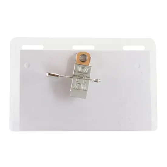SICURIX Clip/Pin Style ID Badge Holder Kit with Printable Inserts, 3-1/2" x 2-1/4", Pack of 50 image {2}