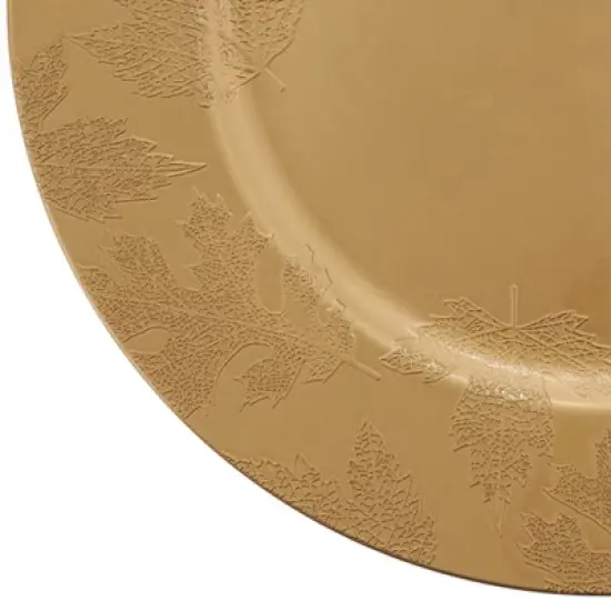 Saro Lifestyle Fall Leaf Round Charger Plates (Set of 4) image {3}