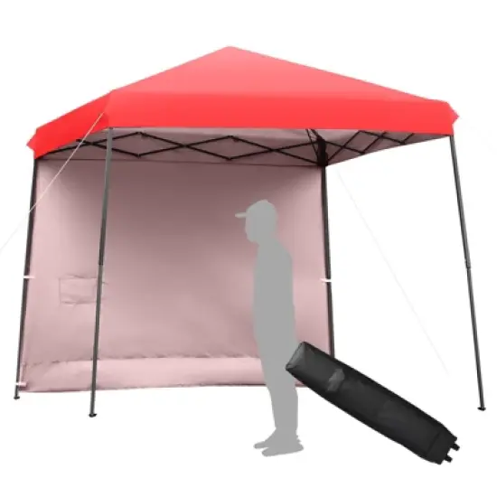 Tangkula 10x10 ft Pop up Canopy Tent One Person Set-up Instant Shelter with Central Lock W/ Roll-up Side Wall image {12}
