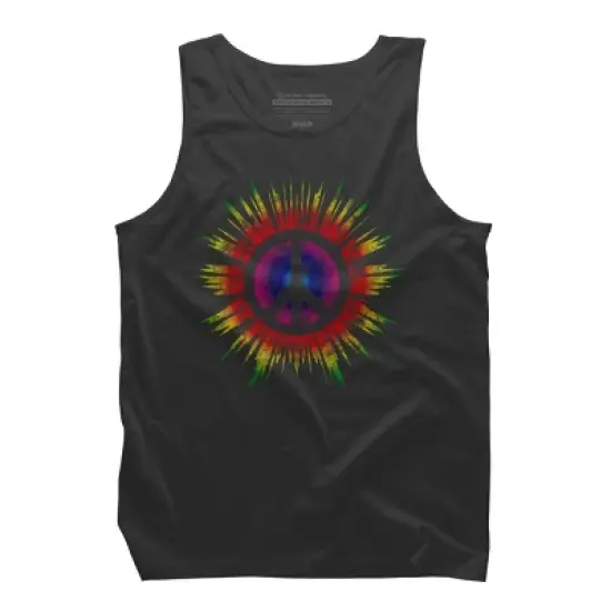 Men's Design By Humans Tie Dye Peace Sign By Mel00 Tank Top image {5}
