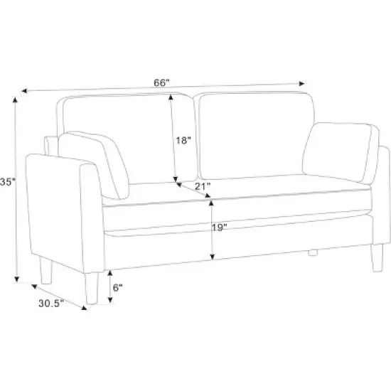 Modern Minimalist 2-Seater Sofa image {6}