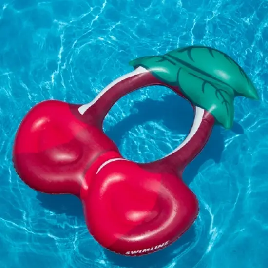 Swimline 46&rdquo; Inflatable Swimming Pool 1-Person Ring Lounging Seat - Red/Green image {4}