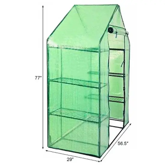 Costway Portable Mini Walk In Outdoor 4 Tier 8 Shelves Greenhouse image {1}