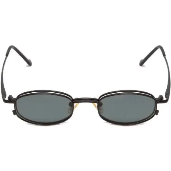 Calabria Magnetic Clip On #210 Unisex Oval Bi-Focal Reading Polarized Sunglasses in Matte Black/Grey +1.50-(Lens Width: 48mm|Temple Length: 140mm) image {2}