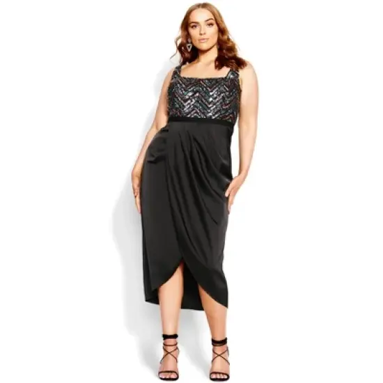 Women's Plus Size Sequin Bodice Dress - multi | CITY CHIC image {1}