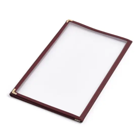 WeChef 30 Packs Menu Covers 8.5 x 14" Triple Fold 6 view double stitch Restaurant Cafe Burgundy Red image {4}
