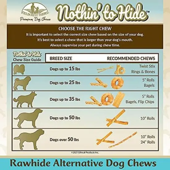Fieldcrest Farms Nothing to Hide Large Rolls Salmon Flavor Chew Dog Treat - 10" (2 Pack) image {2}