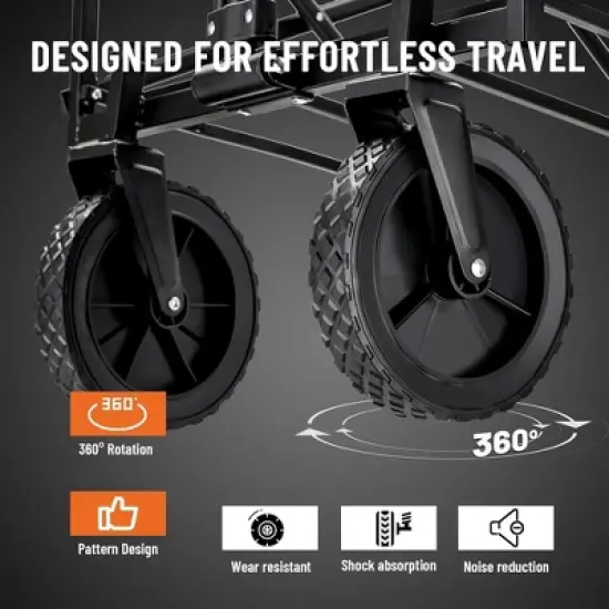 Folding wagon,the combination of 600D Oxford fabric and PVC material allows this folding wagon to support up to 220 lbs, Dark navy blue image {3}