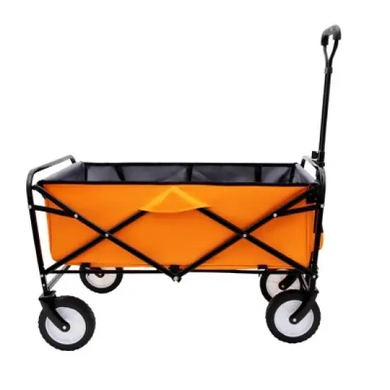 SKRAN Foldable Wagon Cart,Supports 360 lbs All-Terrain Wheels Beach Utility Wagon Grocery Cart with strapping system,for Camping Shopping image {7}