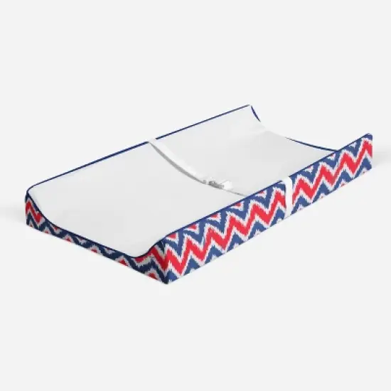Bacati - MixNMatch Navy/Red White Changing Pad Cover image {1}