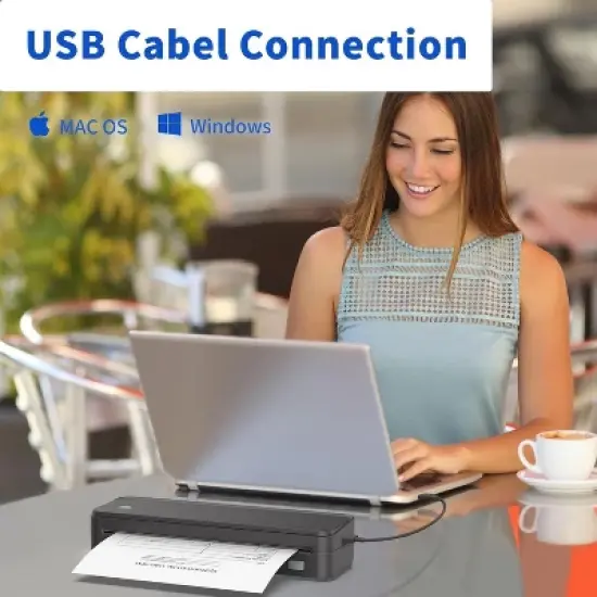 JADENS Portable Bluetooth Thermal Printer for letter-sized paper documents, PD-A4 image {3}