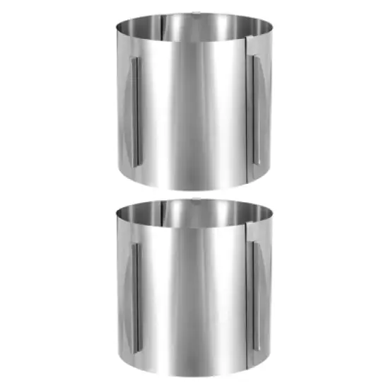 Unique Bargains Stainless Steel Round Adjustable Nonstick Cake Ring 2 Pcs image {20}