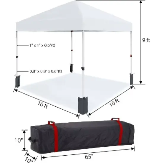 GustoWave Portable Outdoor Pop Up Canopy Tent, Waterproof and UV Protection, White image {2}