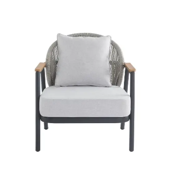 Christopher Knight Home Simone Modern Outdoor Rope Club Chair with Thick Cushions image {3}