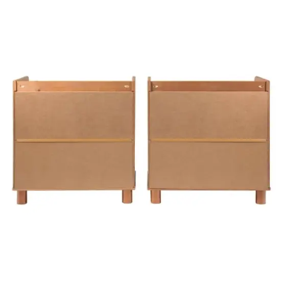 Set of 2 Katie Transitional Tray Top 1 Drawer Solid Wood Nightstands Caramel - Saracina Home image {6}