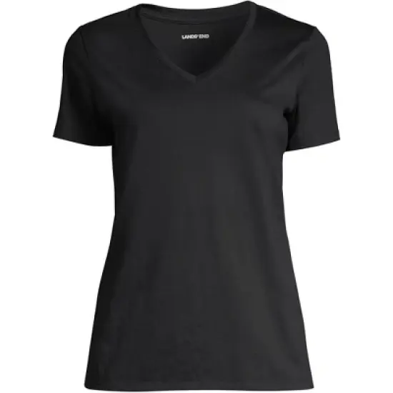Lands' End Women's Relaxed Supima Cotton Short Sleeve V-Neck T-Shirt image {5}