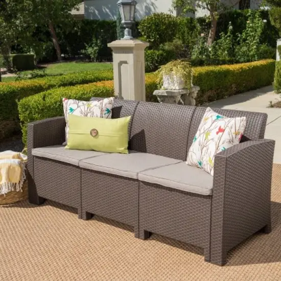 St. Paul Wicker Outdoor Patio Sofa - Christopher Knight Home
 image {1}