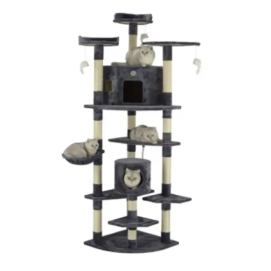 Go Pet Club 80" Classic Cat Tree House Furniture with Sisal Scratching Post F2030 image {4}