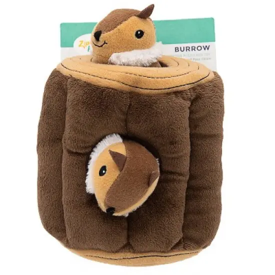 ZippyPaws Burrow Log - Chipmunks Dog Toy image {1}