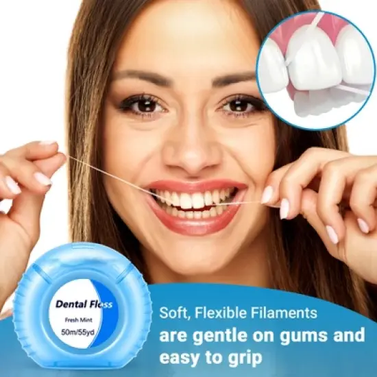 YEVYO Dental Floss - Ultra Strong Mint Floss for Deep Plaque Removal, Safe & PFAS-Free Floss Glide - 4 Rolls, 200m Total - Fresh Mint Flavor image {1}