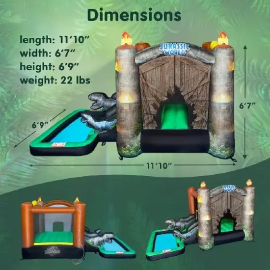 Jurassic World Bounce House with Water Slide and Pool image {1}
