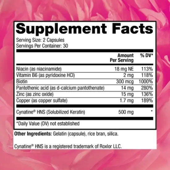 Reserveage Beauty Keratin Hair Booster with Biotin, Supports Healthy Thickness and Shine with Biotin, 60 Capsules (30 Servings) image {1}