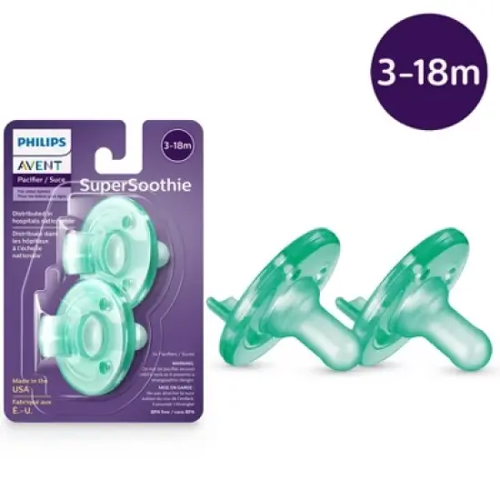 Philips Avent Soothie Pacifiers 3-18m - Green - 2pk image {1}