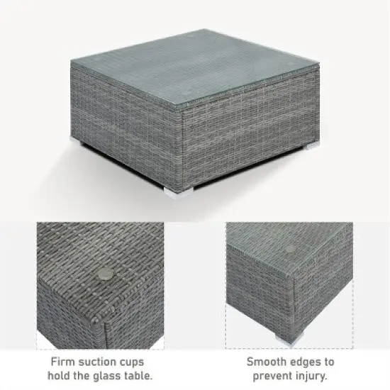 ELJGET 8 Piece Patio Furniture Sets, Modular Garden Conversation Sofa Set with Coffee Table image {4}