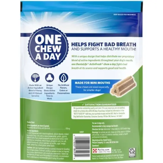 Dentalife Activefresh Chicken Mini Bone Large Bag Chewy Dog Treats - 56ct image {1}