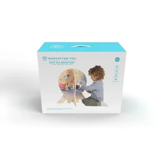 Manhattan Toy Deep Sea Adventure Wooden Toddler Activity Center with Clacking Clams, Spinning Gears, Gliders and Bead Runs image {4}