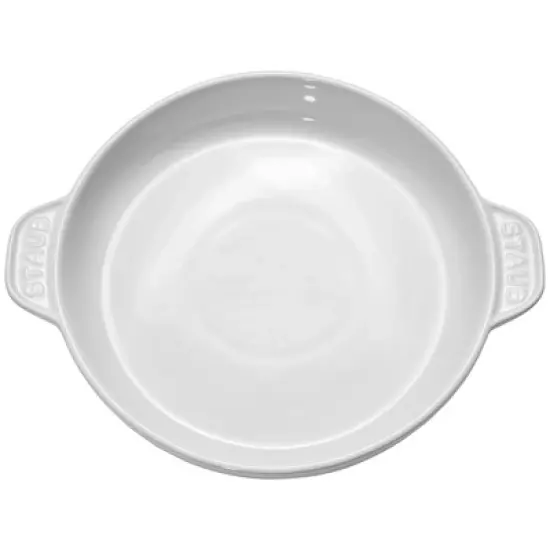 Staub Ceramic 8-inch Round Covered Brie Baker - White image {4}