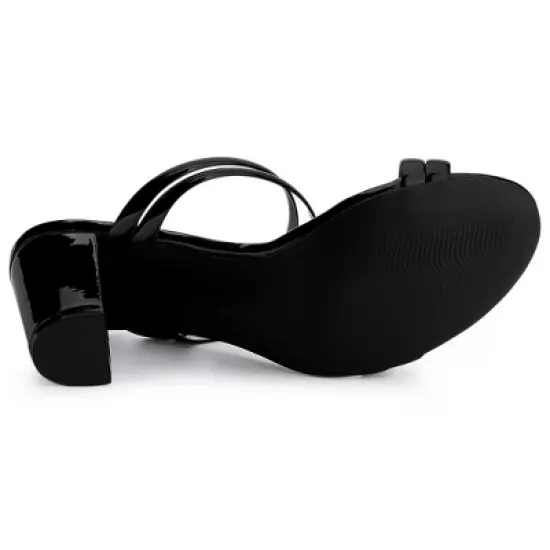 Allegra K Women's Clear Strappy Slide Mule Block Heel Sandal image {5}