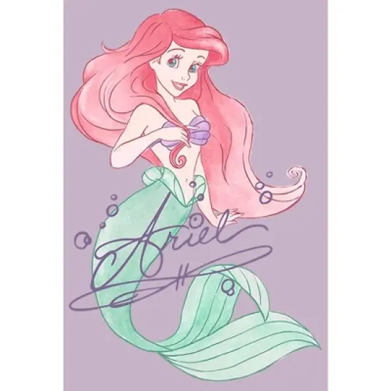 Junior's The Little Mermaid Ariel Watercolor SignatureCrop T-Shirt image {1}