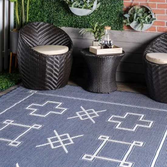 nuLOOM Hillary Geometric Global Indoor/Outdoor Patio Area Rug image {8}
