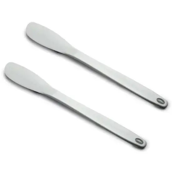 Norpro 11" Long Flexible Heat-Resistant Nylon Spatula Scraper, White, Set of 2 image {2}
