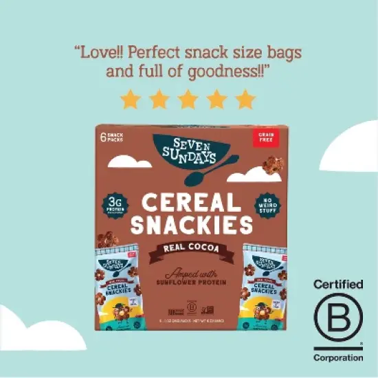 Seven Sundays Real Cocoa Gluten Free Cereal Snackies - 6oz/6ct image {3}