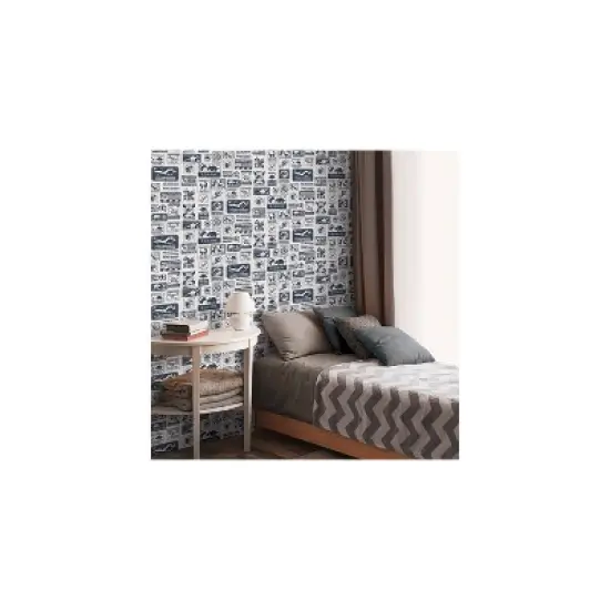 Jurassic World Dominion Signs Peel and Stick Wallpaper Tan/Blue - RoomMates image {2}