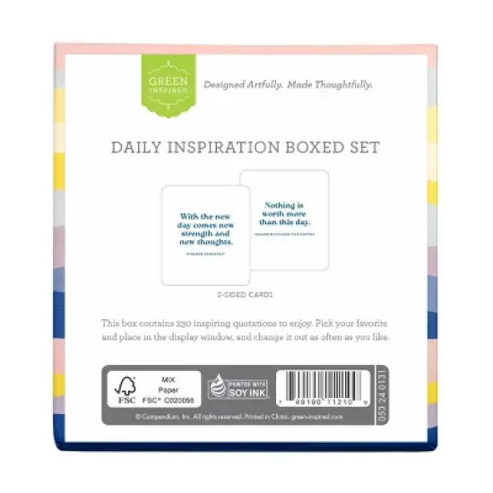 Green Inspired 115ct Daily Inspiration Set: Multicolor Affirmation & Inspire Cards with Metallic Ink & Offset Printing image {1}