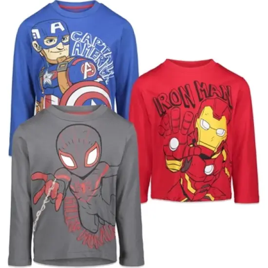 Marvel Avengers 3 Pack Lon Sleeve Graphic T-Shirts  image {9}