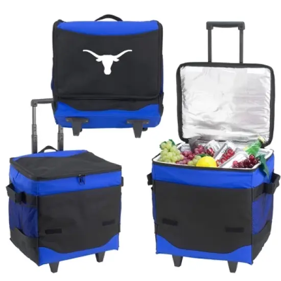 NCAA Texas University at Austin Longhorns 60 Can Collapsible Rolling Cooler image {5}