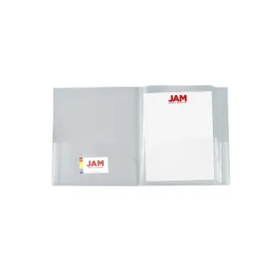 JAM Paper 10-Pocket Heavy Duty Folders Clear 2/Pack (389MP10clb) 389MP10CLB image {3}
