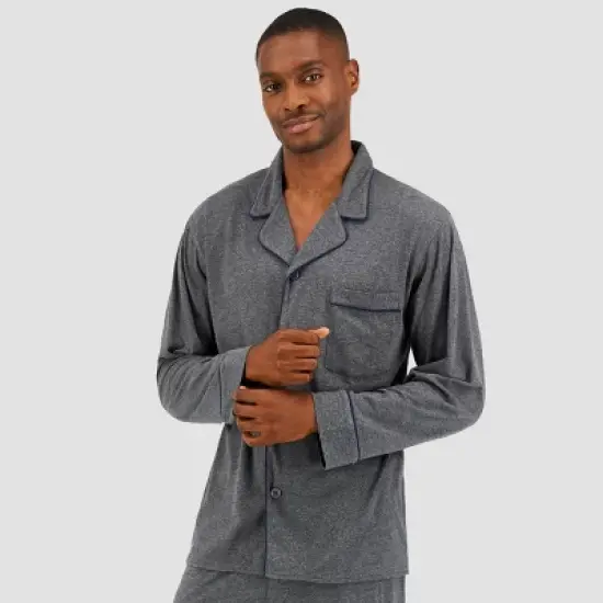 Hanes Premium Men's Knit Long Sleeve Pajama Set 2pc image {1}