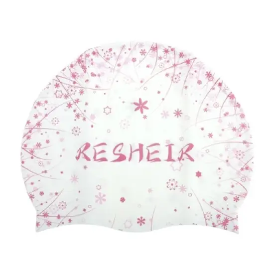 Unique Bargains Silicone Waterproof Floral Pattern Swim Cap 1 Pc image {7}