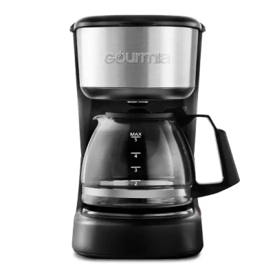 Gourmia 5 Cup One-Touch Switch Coffee Maker with Auto Keep Warm Black: Small Drip Coffee Machine, 700W, Basket Filter image {1}