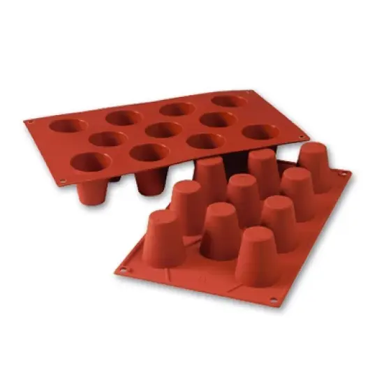 Silikomart Flexible Silicone Non-Stick Bakeware Baba Mold 1.7 Oz, 1.77" Diam. x 1.89" Deep, 11 Cavities image {3}