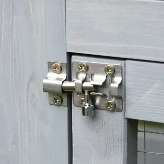 PawHut Large Wooden Outdoor Cat House Catio Enclosure, Kitten Cage with Weather Protection, Cat Patio with 6 Platforms - 71"L image {5}