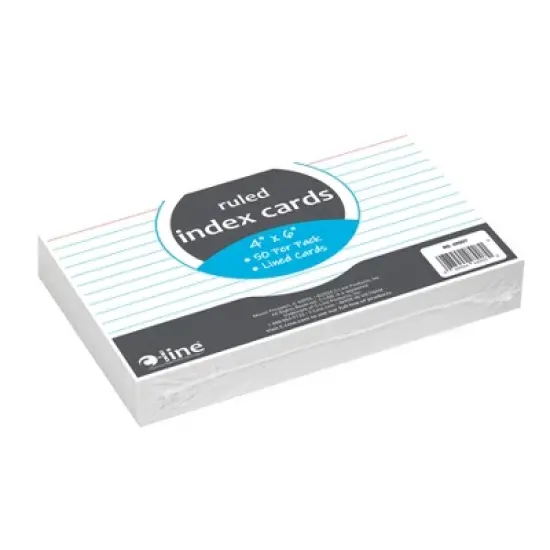 C-Line&reg; Index Cards, 4" x 6", White, Ruled, 50 Per Pack, 10 Packs image {3}