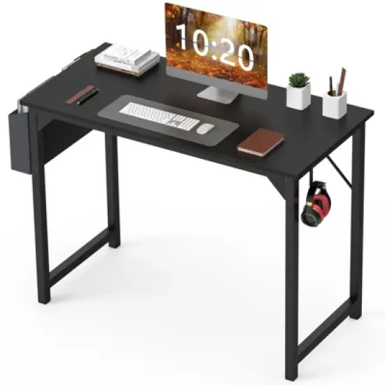 Mr Ironstone 40 inch Computer Desk for Home Office, Office Table for Small Spaces, Writing Desk with Headphone Hooks image {6}